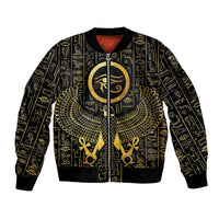 Ancient Egyptian Sleeve Zip Bomber Jacket Horus Falcon God