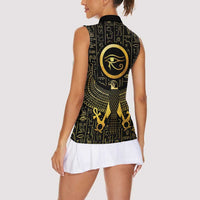 Ancient Egyptian Women Sleeveless Polo Shirt Horus Falcon God