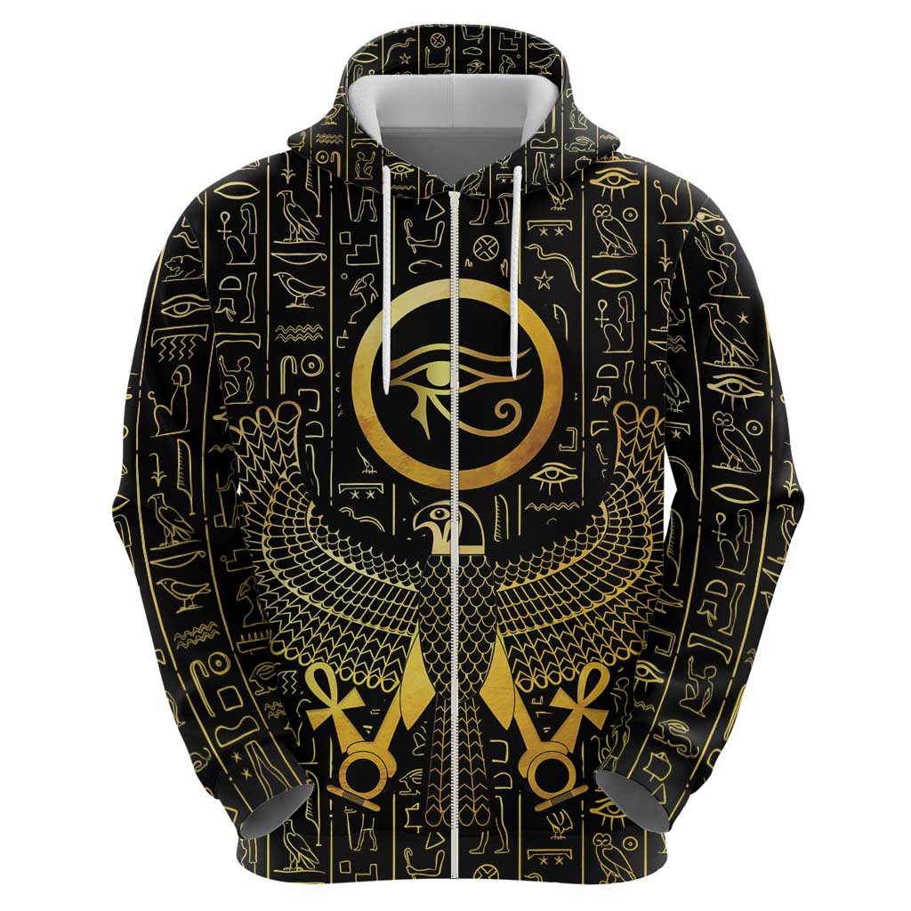 Ancient Egyptian Zip Hoodie Horus Falcon God