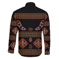 Toghu Family Matching Long Sleeve Bodycon Dress and Hawaiian Shirt Cameroon Traditional Pattern