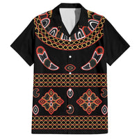 Toghu Family Matching Off The Shoulder Long Sleeve Dress and Hawaiian Shirt Cameroon Traditional Pattern