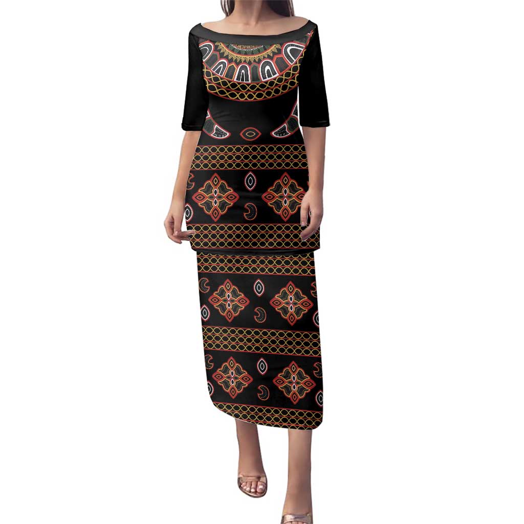Toghu Family Matching Puletasi and Hawaiian Shirt Cameroon Traditional Pattern