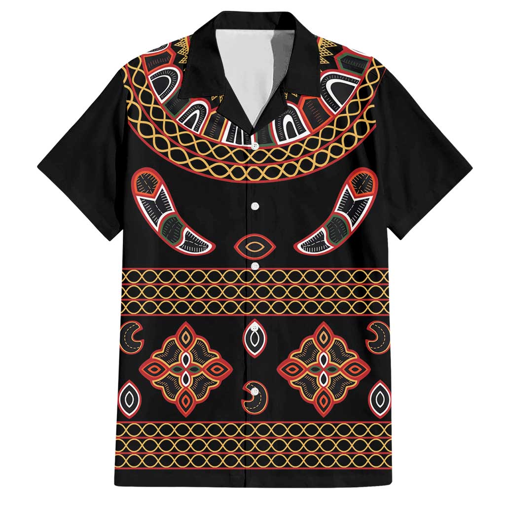 Toghu Family Matching Short Sleeve Bodycon Dress and Hawaiian Shirt Cameroon Traditional Pattern