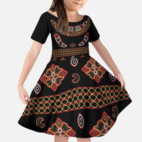 Toghu Family Matching Summer Maxi Dress and Hawaiian Shirt Cameroon Traditional Pattern