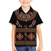 Toghu Family Matching Summer Maxi Dress and Hawaiian Shirt Cameroon Traditional Pattern