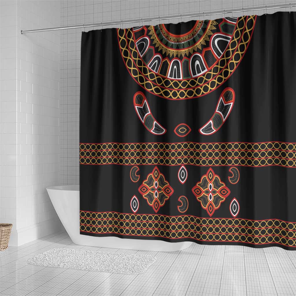 Toghu Shower Curtain Cameroon Traditional Pattern