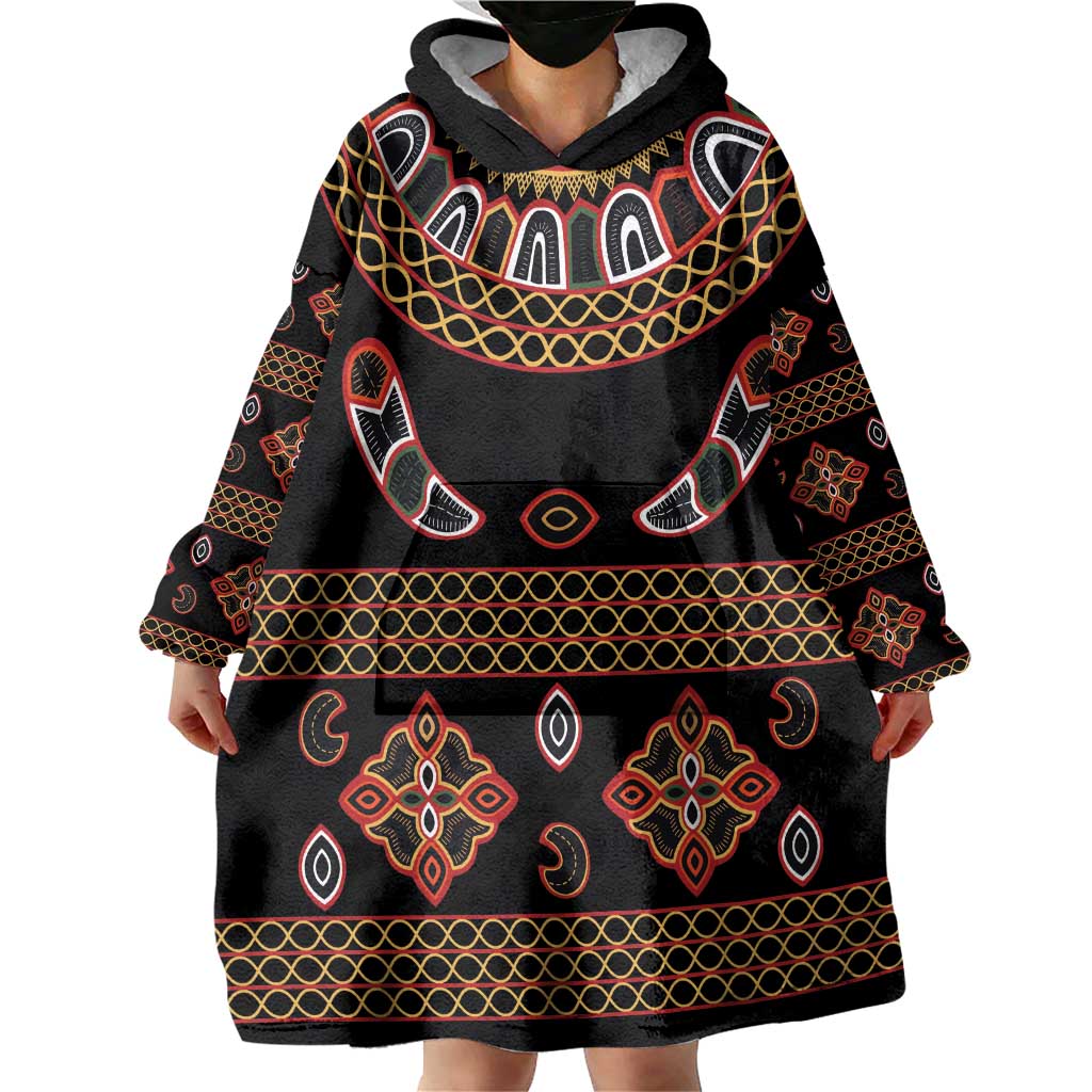 Toghu Wearable Blanket Hoodie Cameroon Traditional Pattern