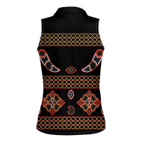 Toghu Women Sleeveless Polo Shirt Cameroon Traditional Pattern