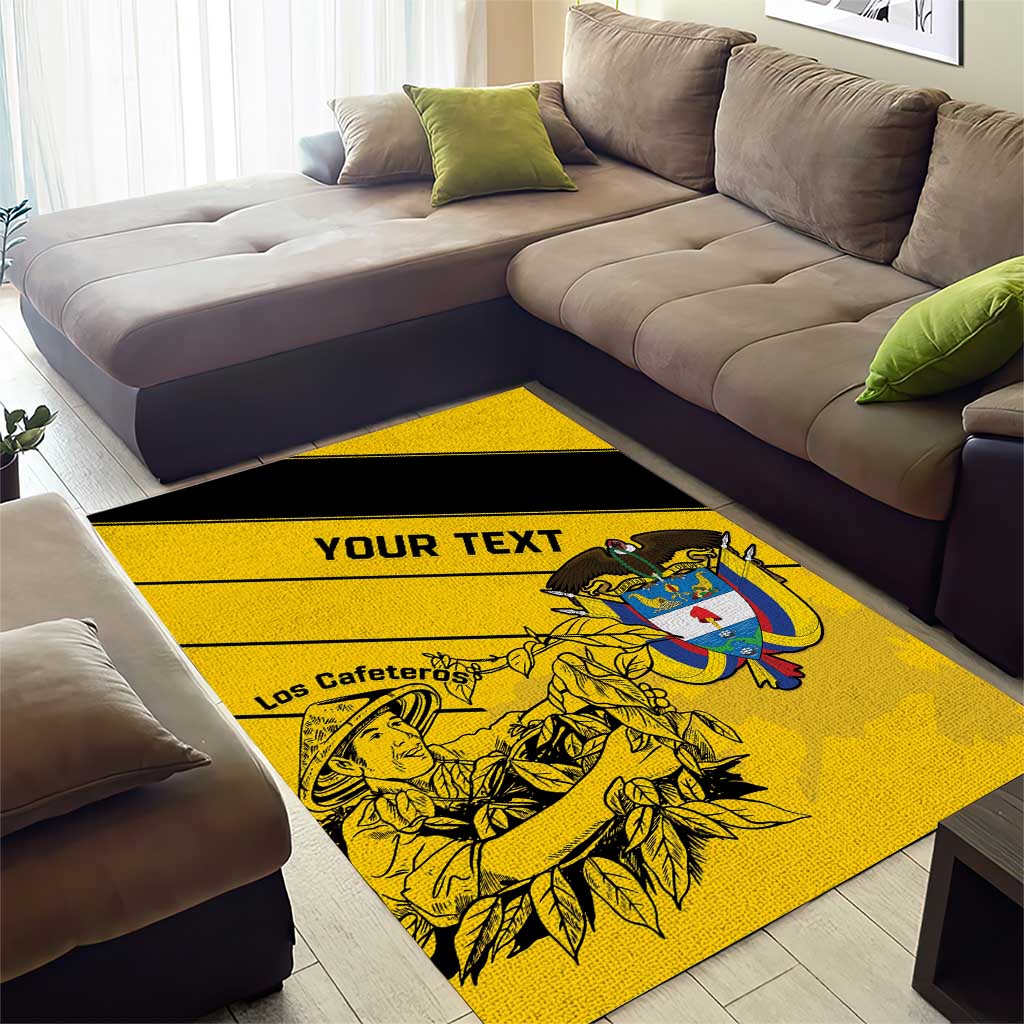 Custom Colombia Football Area Rug Go Los Cafeteros