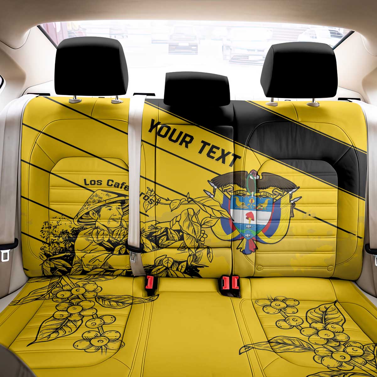 Custom Colombia Football Back Car Seat Cover Go Los Cafeteros