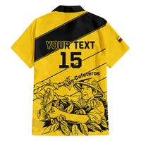 Custom Colombia Football Family Matching Long Sleeve Bodycon Dress and Hawaiian Shirt Go Los Cafeteros