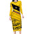 Custom Colombia Football Family Matching Long Sleeve Bodycon Dress and Hawaiian Shirt Go Los Cafeteros