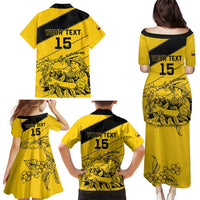 Custom Colombia Football Family Matching Puletasi and Hawaiian Shirt Go Los Cafeteros