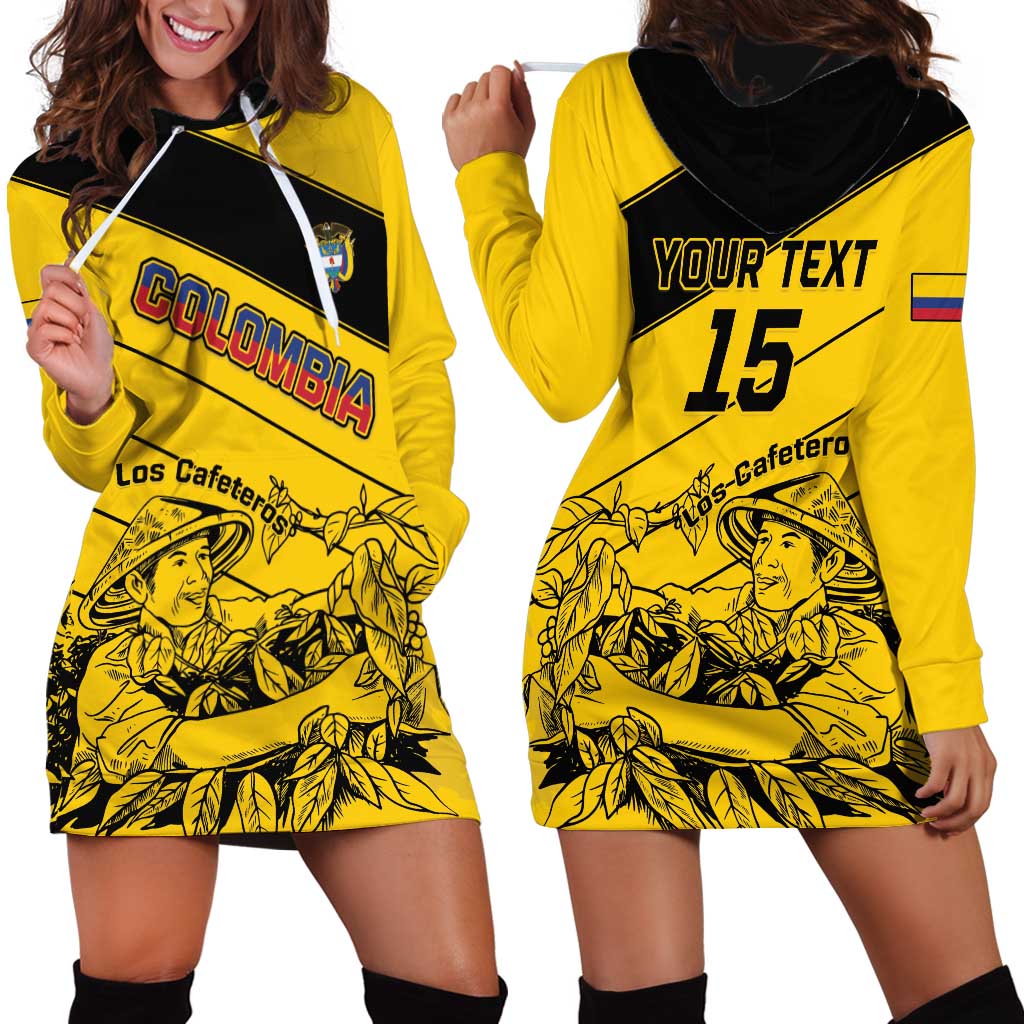 Custom Colombia Football Hoodie Dress Go Los Cafeteros