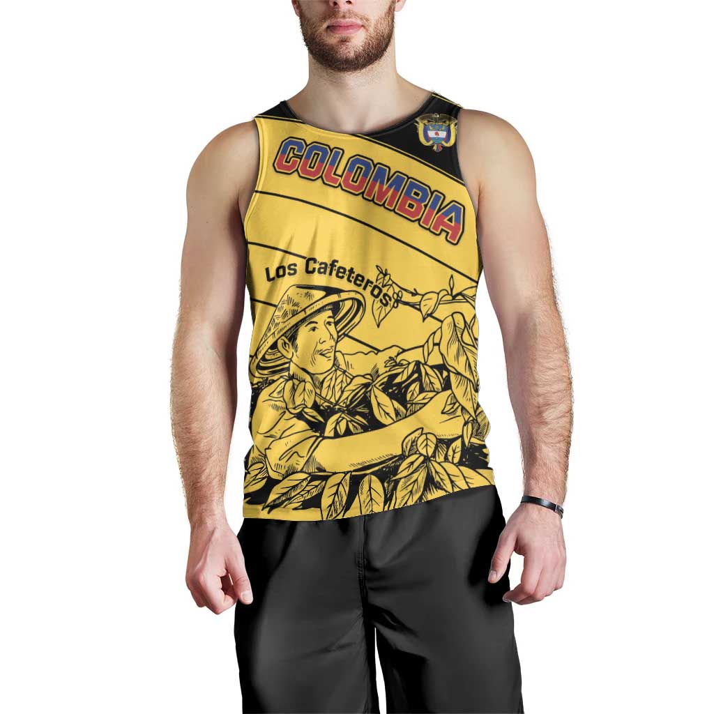 Custom Colombia Football Men Tank Top Go Los Cafeteros