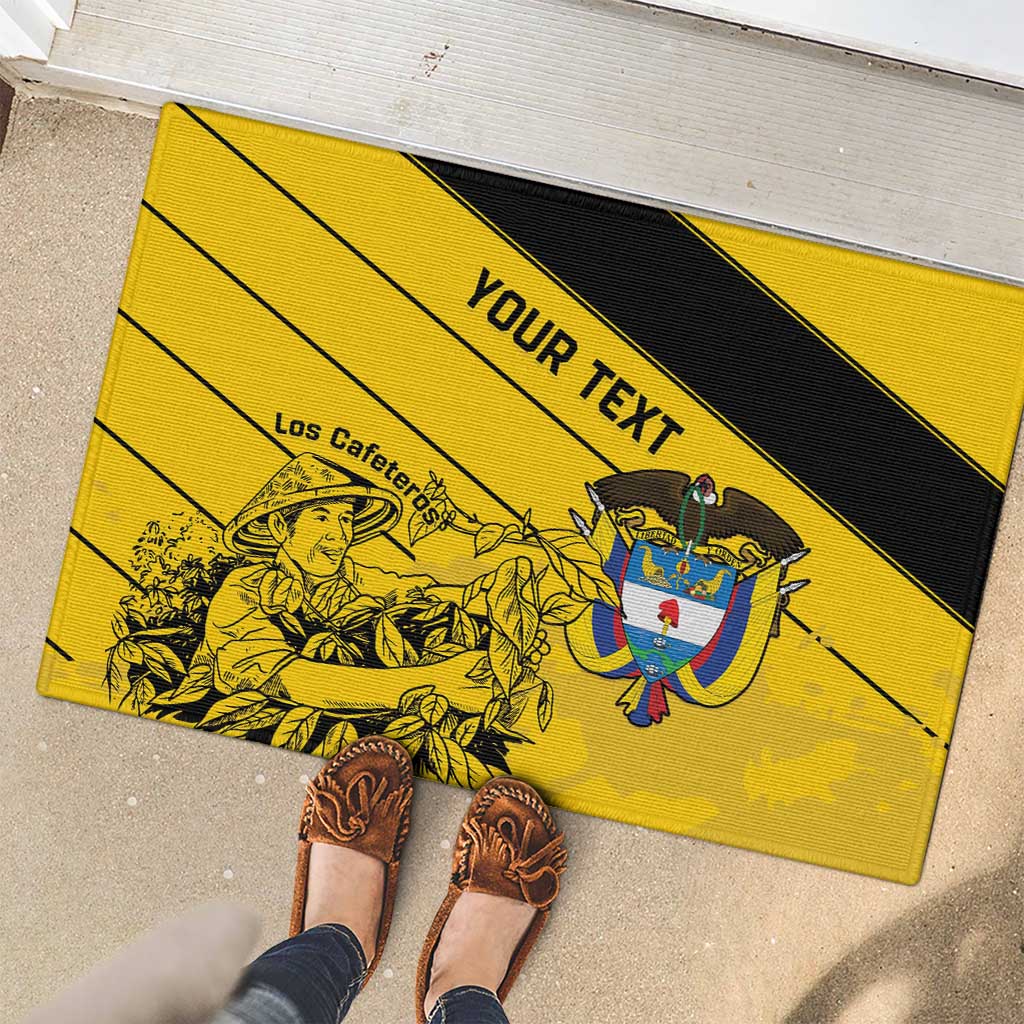Custom Colombia Football Rubber Doormat Go Los Cafeteros