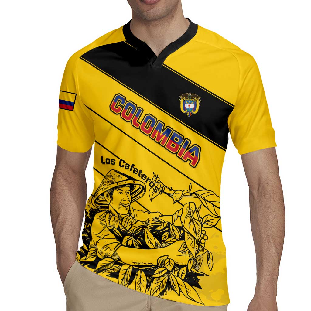 Custom Colombia Football Rugby Jersey Go Los Cafeteros