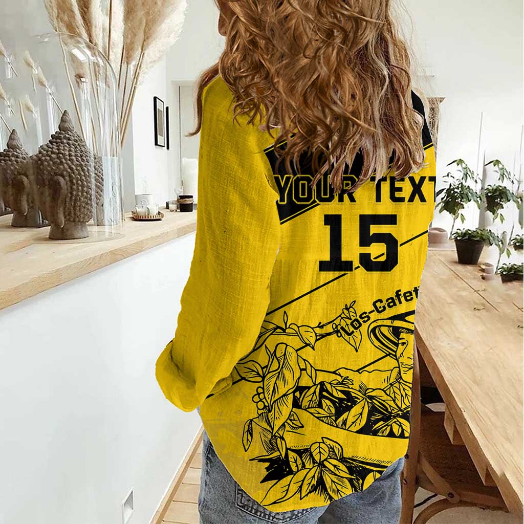 Custom Colombia Football Women Casual Shirt Go Los Cafeteros