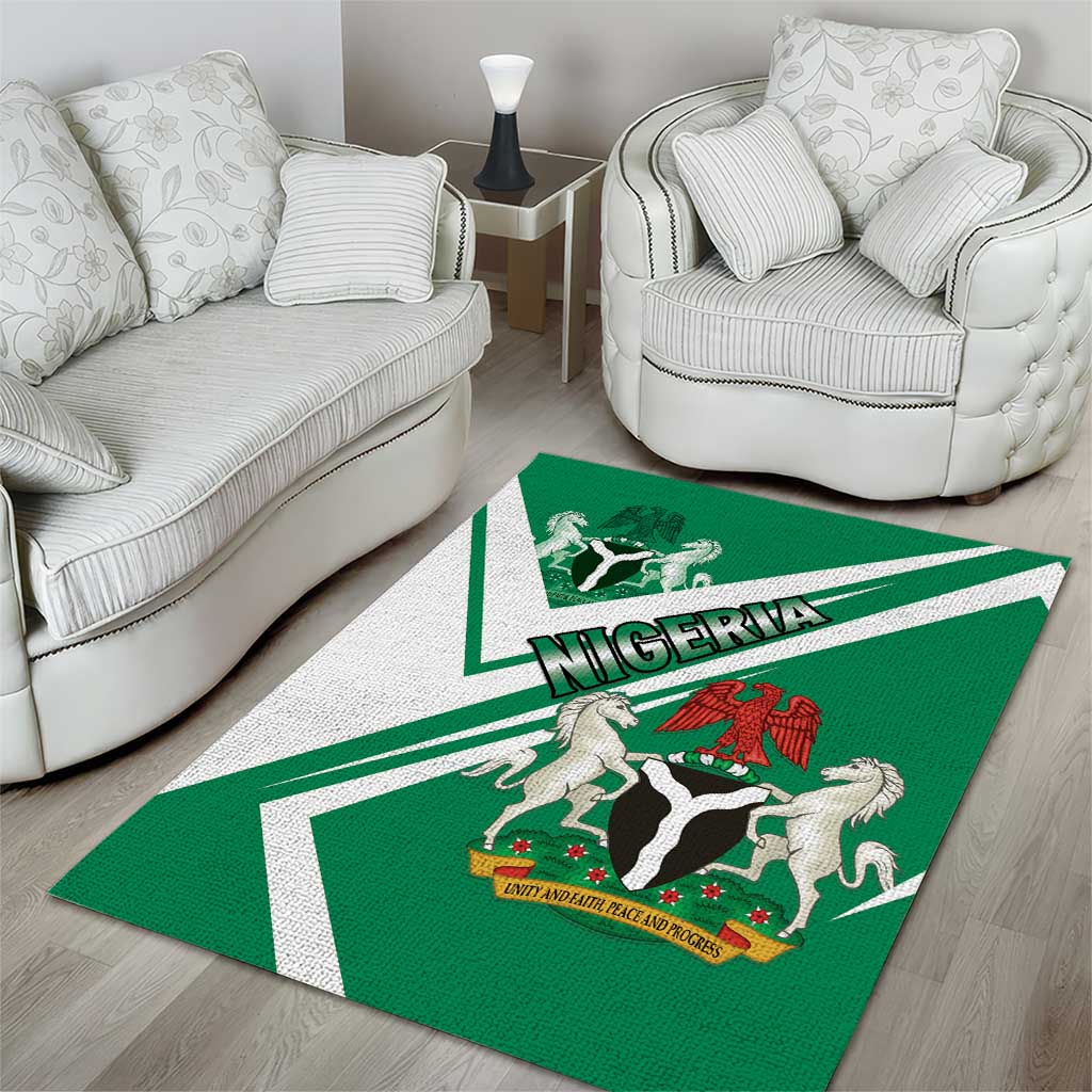 Nigeria Coat Of Arms Area Rug Sporty Style