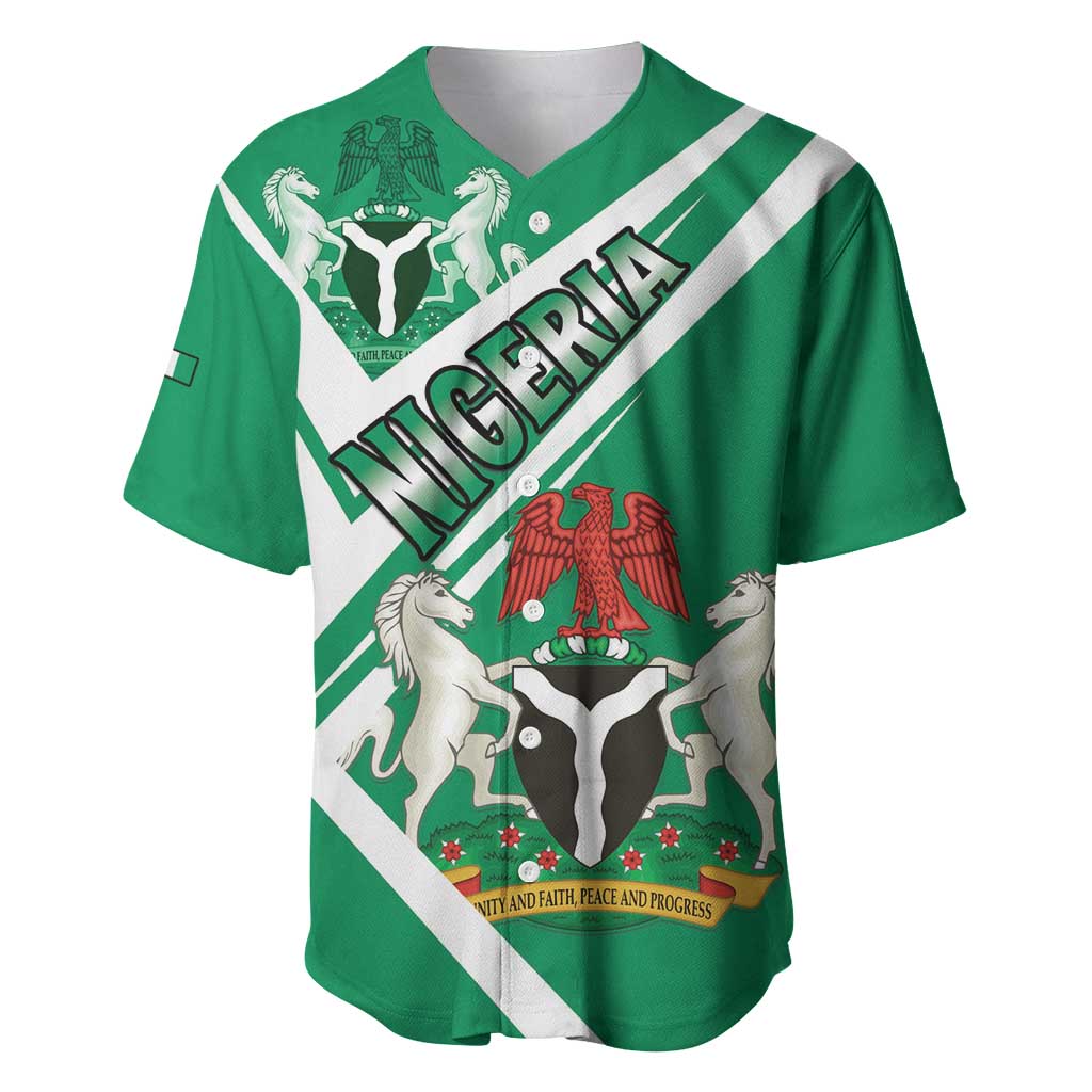 Nigeria Coat Of Arms Baseball Jersey Sporty Style