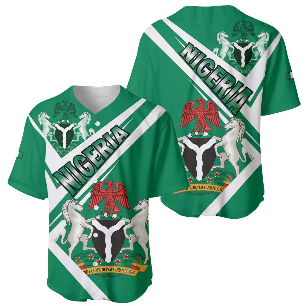 Nigeria Coat Of Arms Baseball Jersey Sporty Style