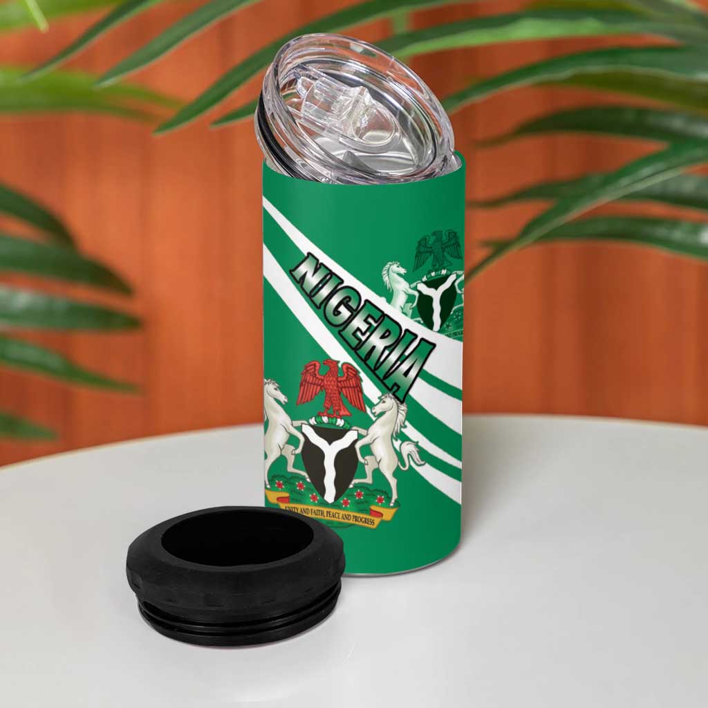 Nigeria Coat Of Arms 4 in 1 Can Cooler Tumbler Sporty Style