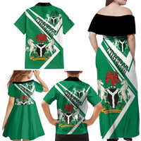Nigeria Coat Of Arms Family Matching Off Shoulder Maxi Dress and Hawaiian Shirt Sporty Style