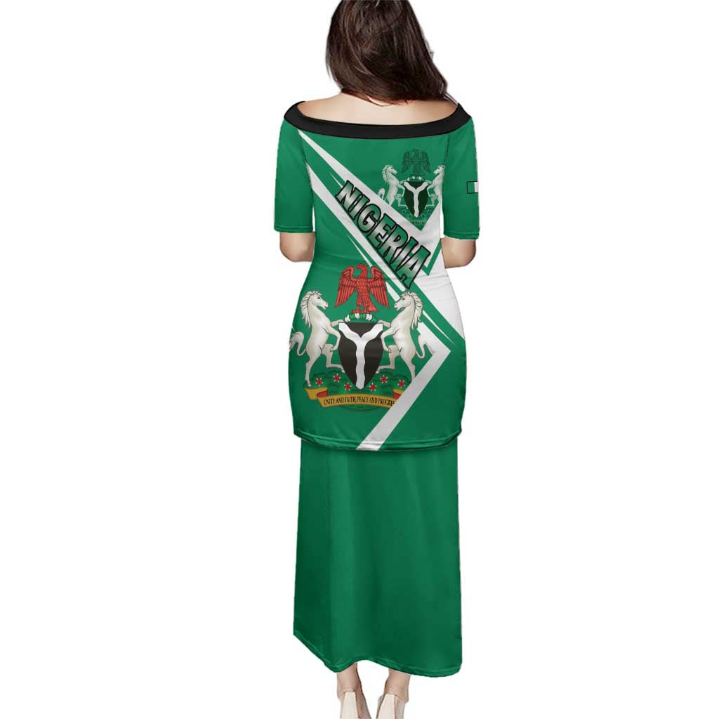 Nigeria Coat Of Arms Family Matching Puletasi and Hawaiian Shirt Sporty Style