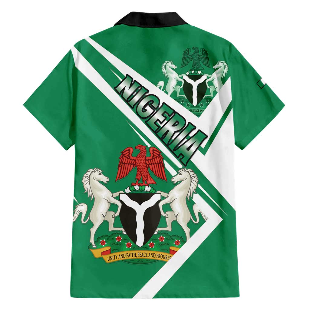 Nigeria Coat Of Arms Family Matching Short Sleeve Bodycon Dress and Hawaiian Shirt Sporty Style