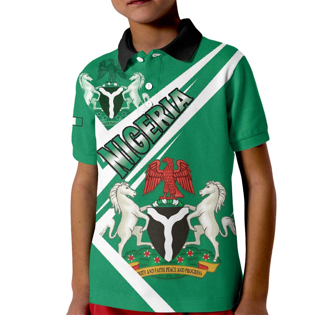 Nigeria Coat Of Arms Kid Polo Shirt Sporty Style