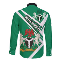 Nigeria Coat Of Arms Long Sleeve Button Shirt Sporty Style