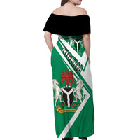 Nigeria Coat Of Arms Off Shoulder Maxi Dress Sporty Style