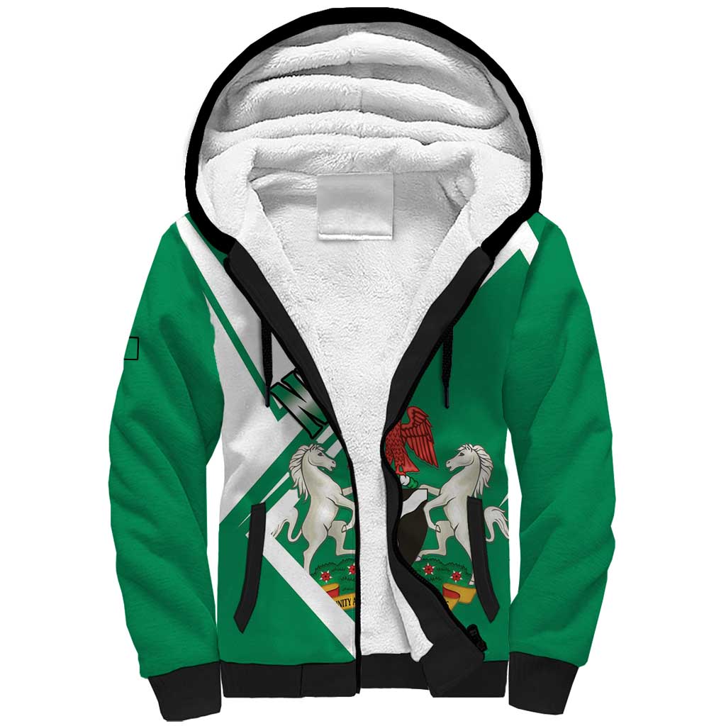 Nigeria Coat Of Arms Sherpa Hoodie Sporty Style