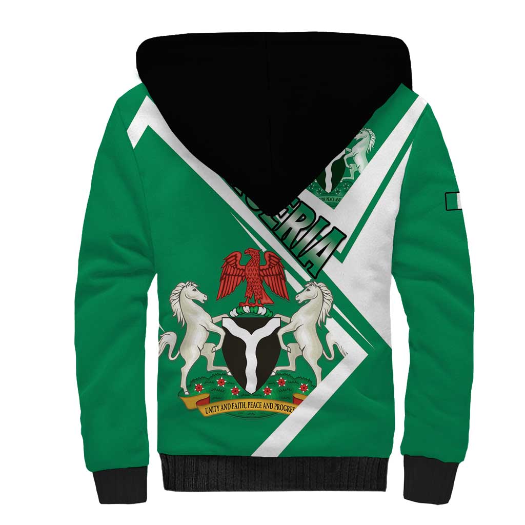 Nigeria Coat Of Arms Sherpa Hoodie Sporty Style