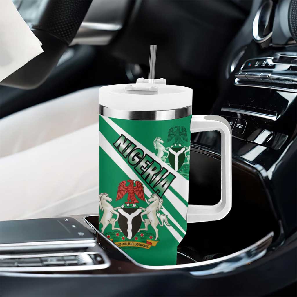 Nigeria Coat Of Arms Tumbler With Handle Sporty Style