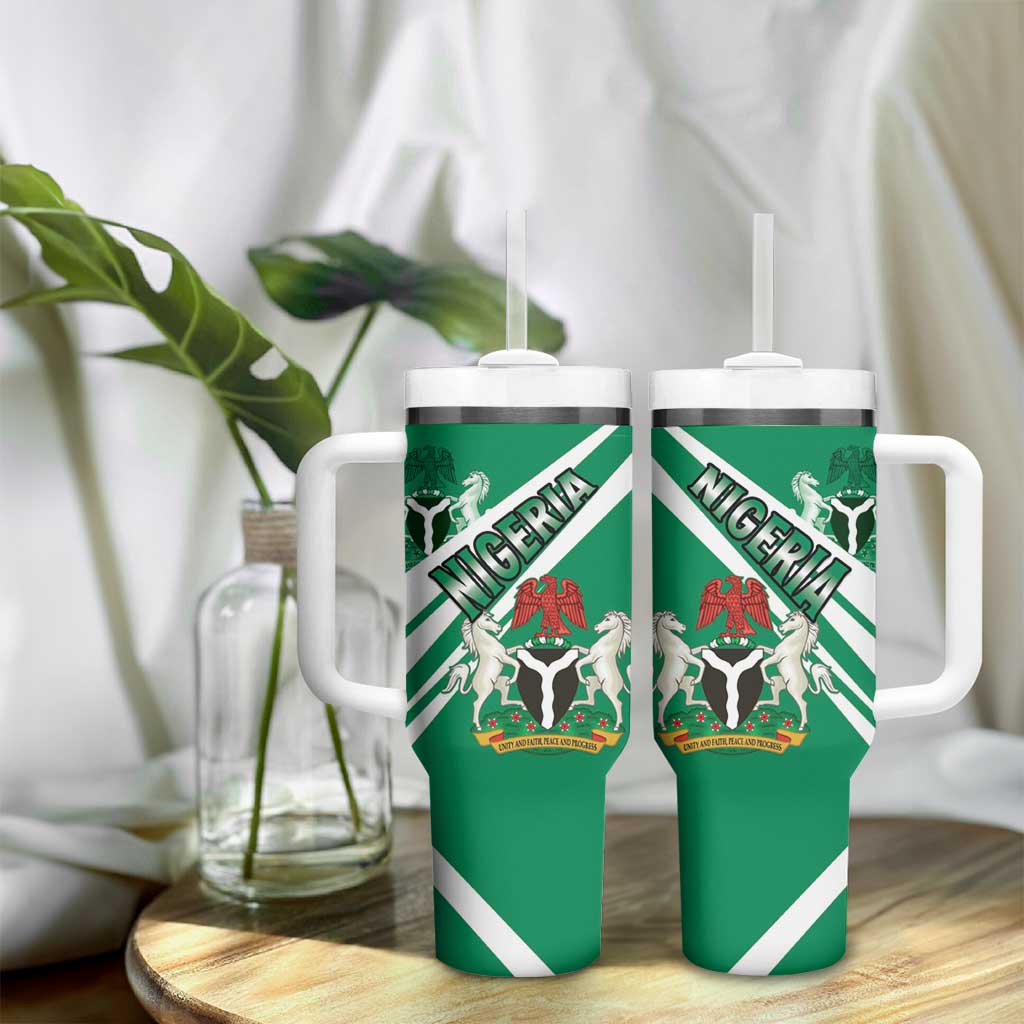 Nigeria Coat Of Arms Tumbler With Handle Sporty Style