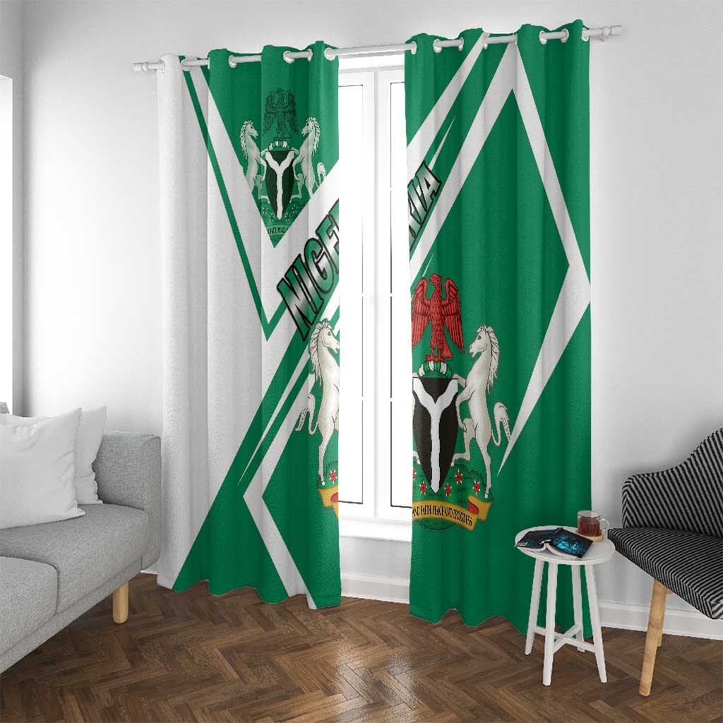 Nigeria Coat Of Arms Window Curtain Sporty Style