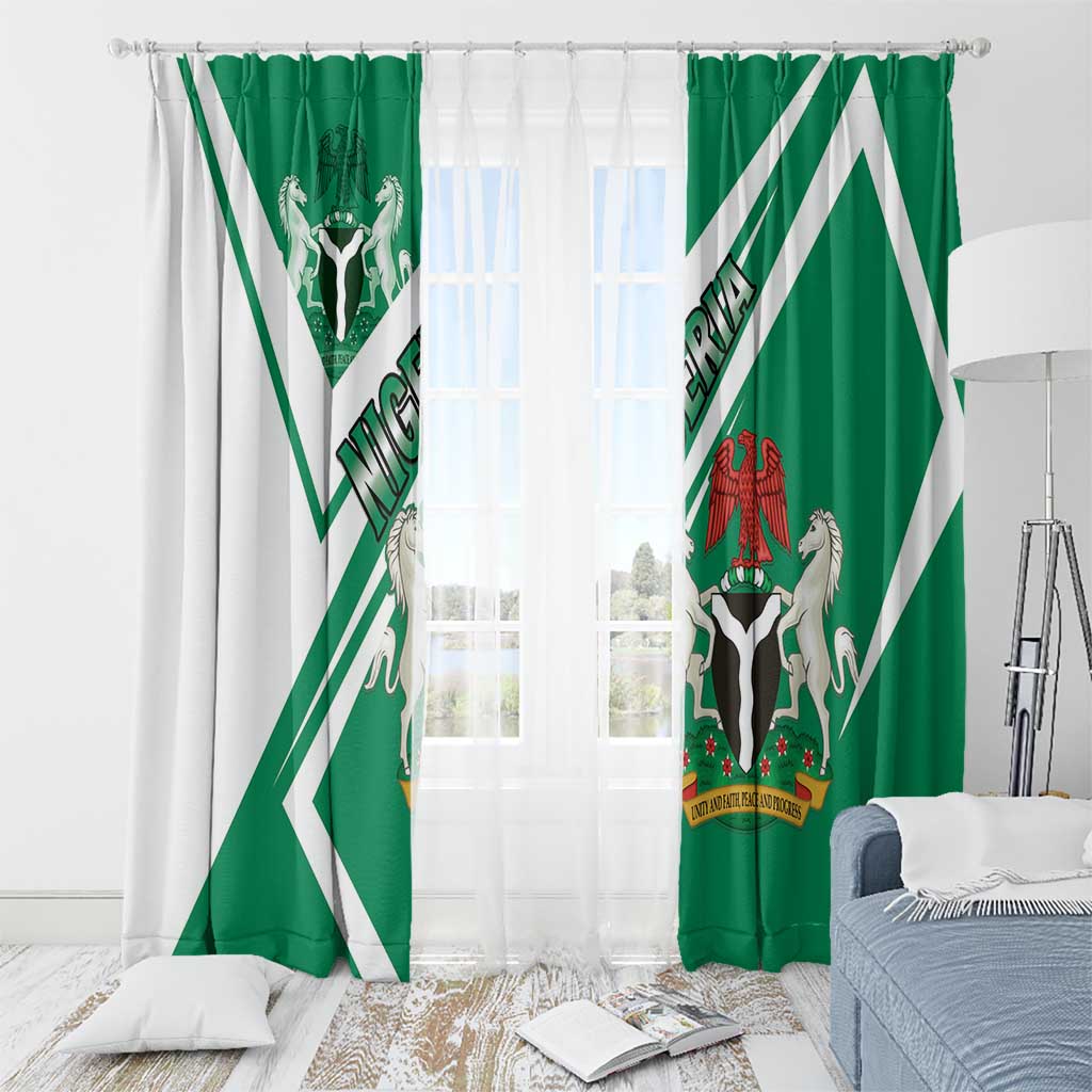 Nigeria Coat Of Arms Window Curtain Sporty Style