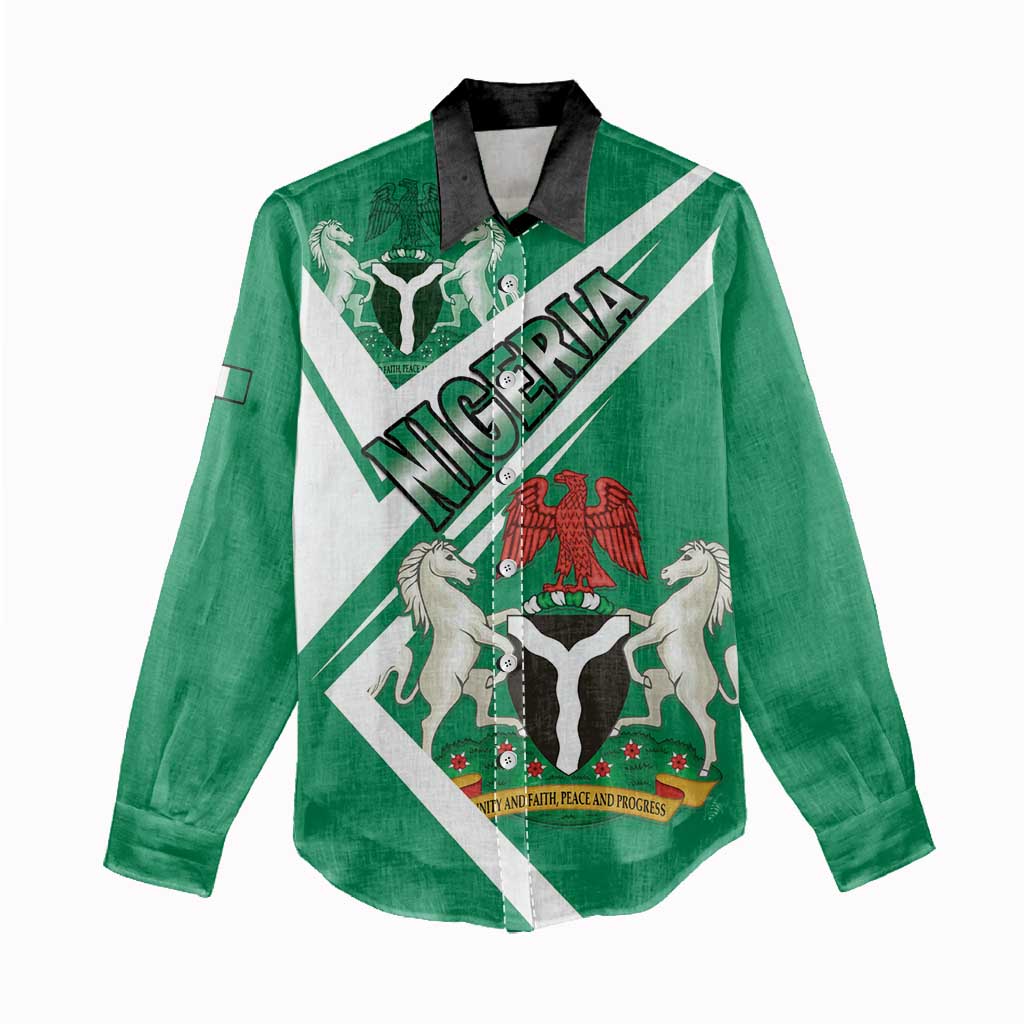 Nigeria Coat Of Arms Women Casual Shirt Sporty Style