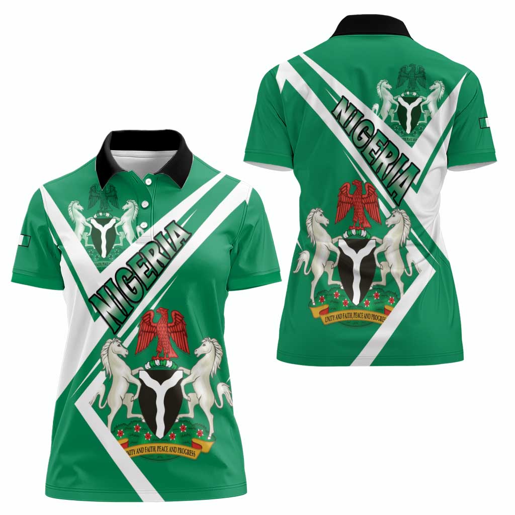 Nigeria Coat Of Arms Women Polo Shirt Sporty Style