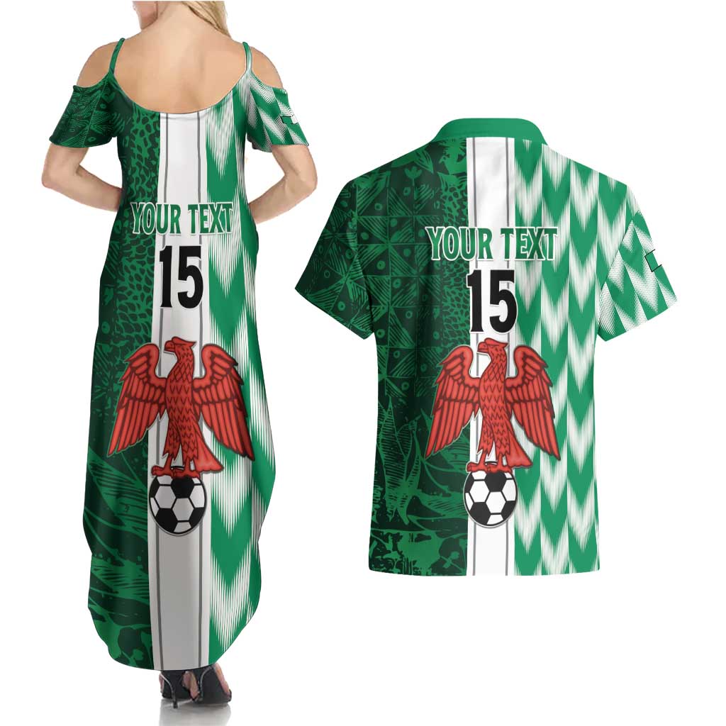 Custom Nigeria Football Couples Matching Summer Maxi Dress and Hawaiian Shirt Come On Super Eagles