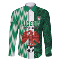 Custom Nigeria Football Family Matching Off The Shoulder Long Sleeve Dress and Hawaiian Shirt Come On Super Eagles