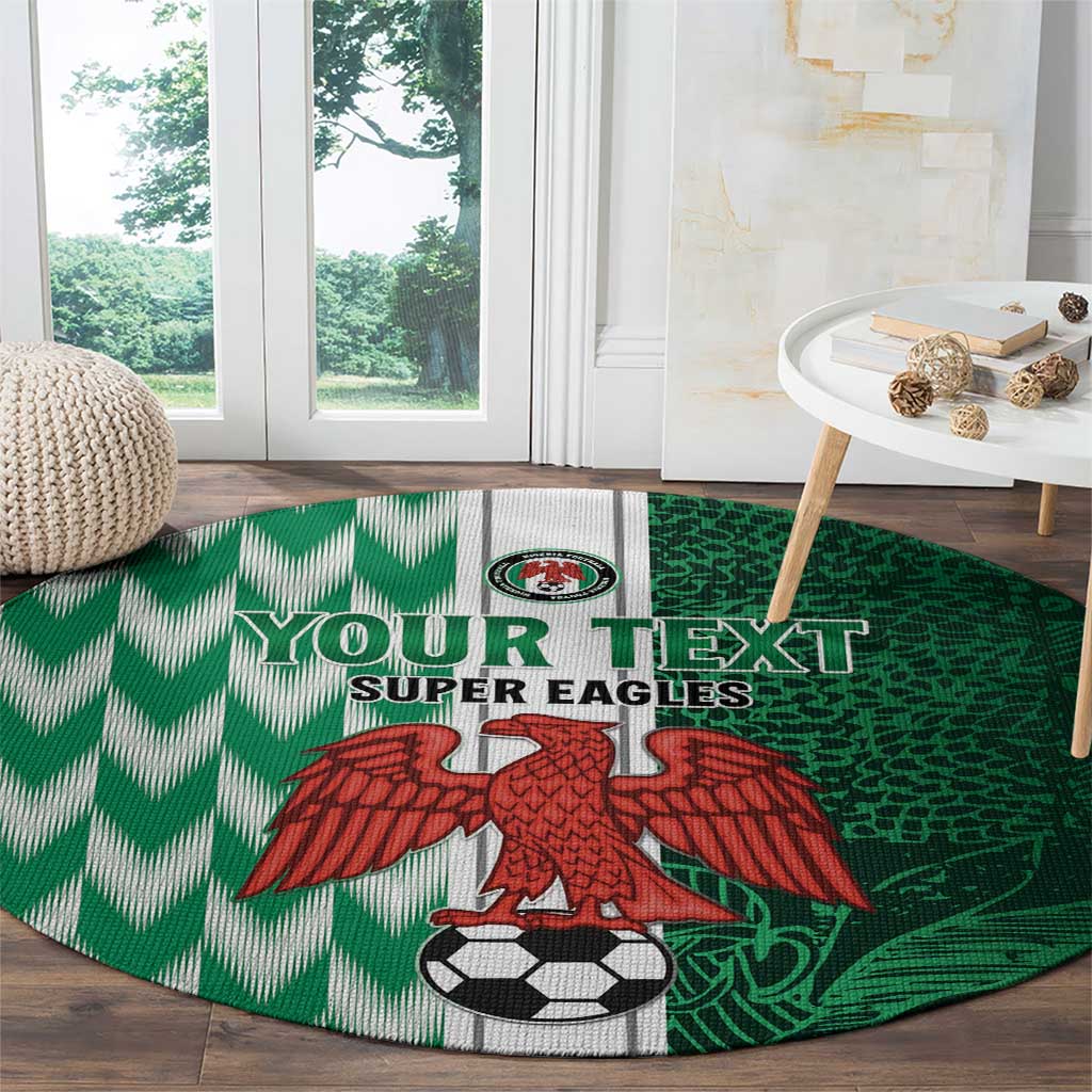 Custom Nigeria Football Round Carpet Come On Super Eagles