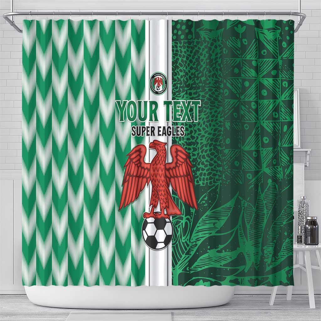 Custom Nigeria Football Shower Curtain Come On Super Eagles