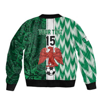 Custom Nigeria Football Sleeve Zip Bomber Jacket Come On Super Eagles
