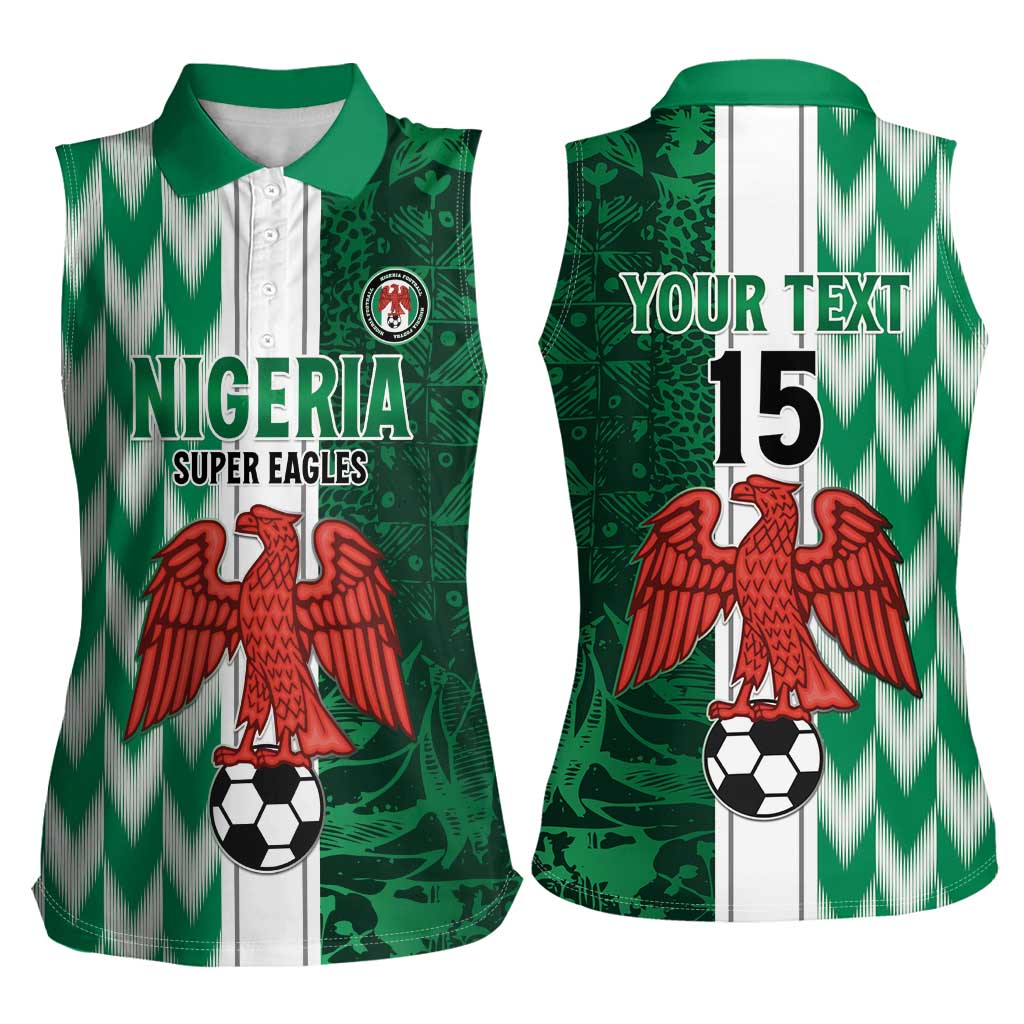 Custom Nigeria Football Women Sleeveless Polo Shirt Come On Super Eagles