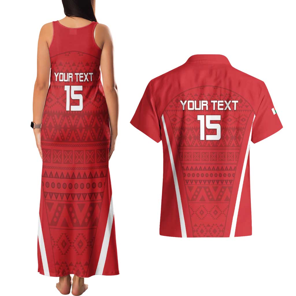 Custom Madagascar Football Couples Matching Tank Maxi Dress and Hawaiian Shirt Go Barea Go