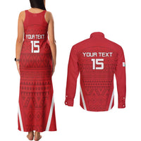 Custom Madagascar Football Couples Matching Tank Maxi Dress and Long Sleeve Button Shirt Go Barea Go