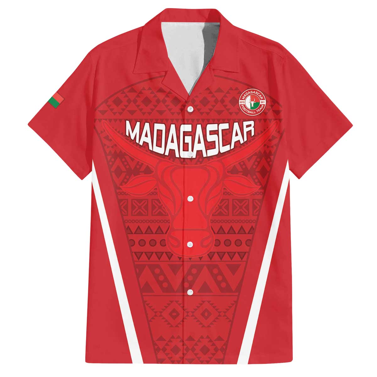 Custom Madagascar Football Family Matching Off The Shoulder Long Sleeve Dress and Hawaiian Shirt Go Barea Go