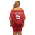 Custom Madagascar Football Family Matching Off Shoulder Short Dress and Hawaiian Shirt Go Barea Go